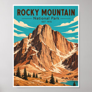 Vintage Rocky Mountain National Park Poster