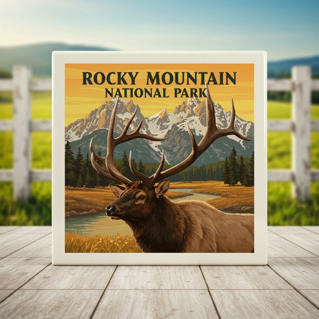 Vintage Rocky Mountain National Park Tile (Creator Uploaded)