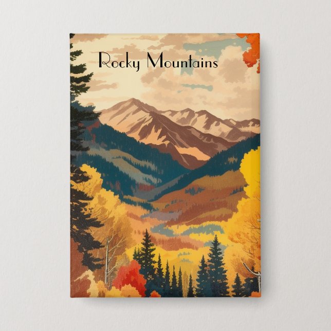 Vintage Rocky Mountains Adventure Badge (Front)