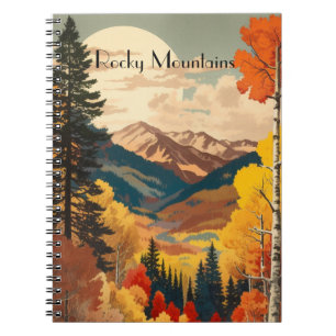 Vintage Rocky Mountains Autumn Custom Text Notebook