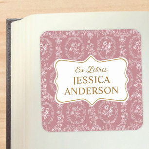 Vintage Rococo Floral Ex Libris Bookplate Stickers