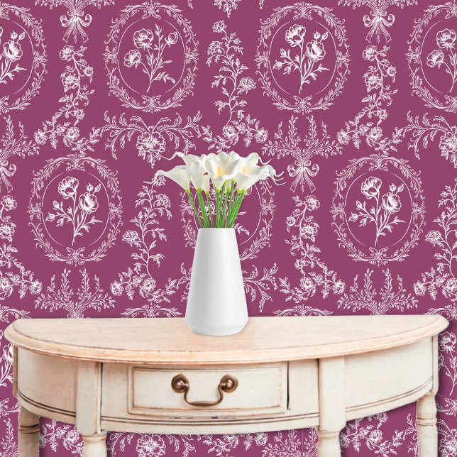Vintage Rococo Flowers Classic Floral Pattern Wallpaper (Creator Uploaded)