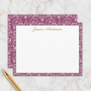 Vintage Rococo Flowers Floral Personalised Name Card