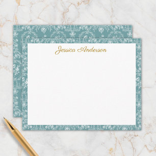 Vintage Rococo Flowers Floral Personalised Name Card