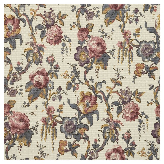 Vintage Rococo Revival Chinoiserie Pattern Fabric (Swatch)
