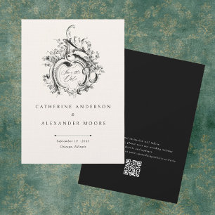 Vintage Rococo Vignette Elegant Wedding Save The Date