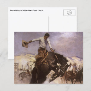 Vintage Rodeo Cowboy, Breezy Riding by WHD Koerner Postcard