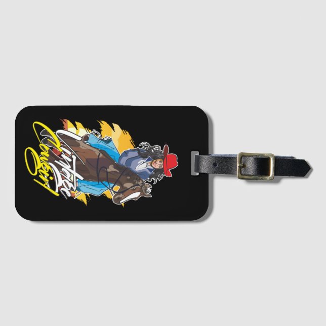 Vintage Rodeo Girl Classic Luggage Tag (Front Horizontal)