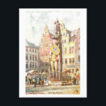 Vintage Roland Statue, Bremen, Germany Postcard<br><div class="desc">This postcard is a reproduction of a vintage travel postcard showing the Roland statue in Bremen,  Germany.</div>