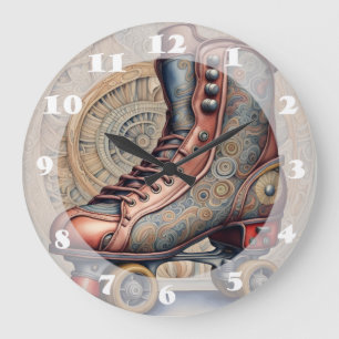 Vintage Roller Skates  Large Clock
