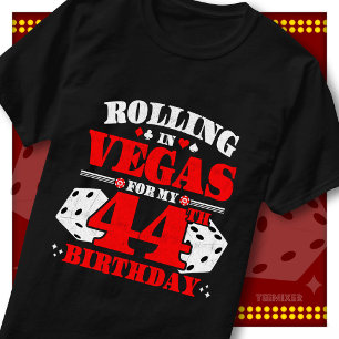 Vintage Rolling In Vegas 44th Birthday Party T-Shirt