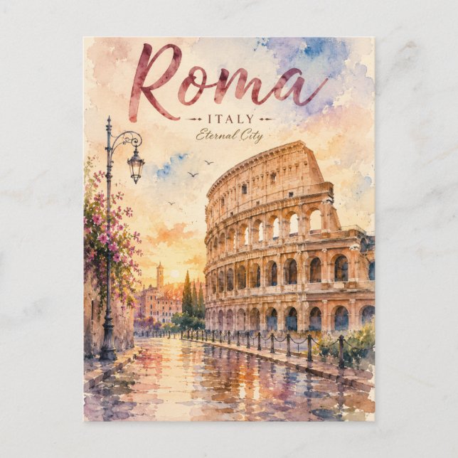 Vintage Roma Colosseum Postcard (Front)