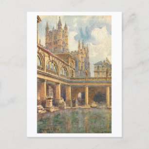 Vintage Roman Baths, Bath, England Postcard