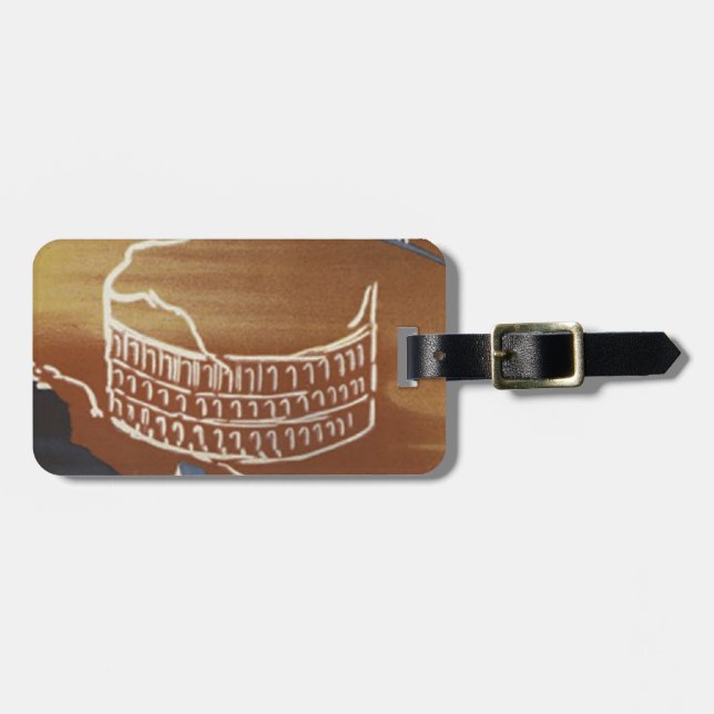 Vintage Roman Colosseum Rome Luggage Tags (Front Horizontal)