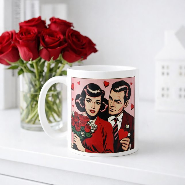 Vintage Romance Comic Valentine Gift Coffee Mug (Creator Uploaded)