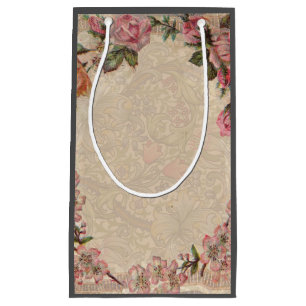  Vintage Romance Couple: Antique Roses Girly Love Small Gift Bag