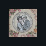 Vintage Romance Couple: Antique Roses Girly Love Stone Magnet<br><div class="desc">Capture the tender charm of a bygone era with this exquisite Vintage Romance Couple design. A beautifully rendered antique illustration of a loving couple, reminiscent of the popular Gibson Girl era, is centrally framed by an elegant, ornate border. Lush, romantic roses and delicate floral sprays in shades of pink and...</div>