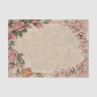 Vintage Romance Couple: Antique Roses Girly Love Tissue Paper