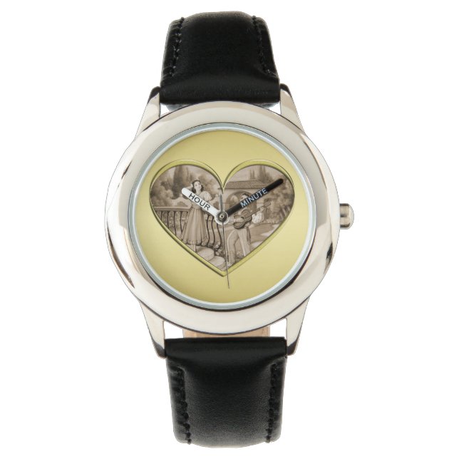 Vintage Romance couple, man and woman, gold Watch (Front)