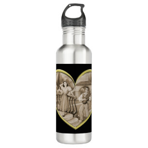 Vintage Romance couple, man and woman love 710 Ml Water Bottle