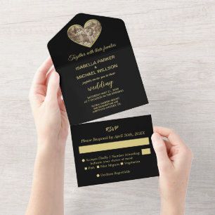 Vintage Romance couple, man and woman love All In One Invitation