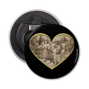 Vintage Romance couple, man and woman love Bottle Opener
