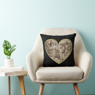 Vintage Romance couple, man and woman love Cushion