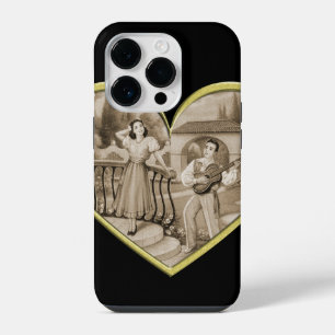 Vintage Romance couple, man and woman love iPhone 14 Pro Case