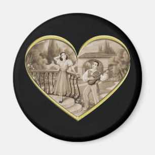 Vintage Romance couple, man and woman love Magnet
