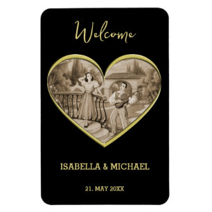 Vintage Romance couple, man and woman love Magnet