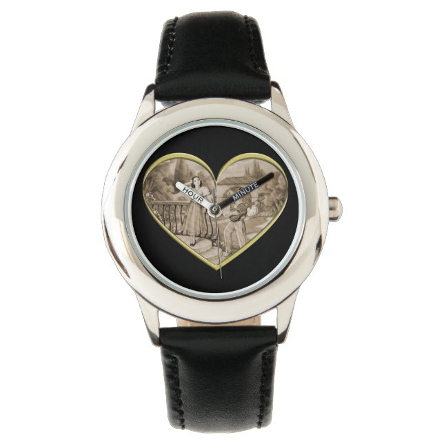 Vintage Romance couple, man and woman love Watch (Front)