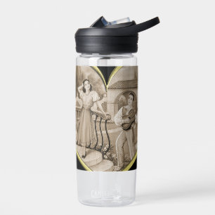 Vintage Romance couple, man and woman love Water Bottle