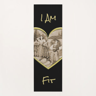 Vintage Romance couple, man and woman love Yoga Mat