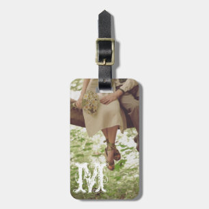 Vintage Romance Love Couple Monogram Luggage Tag