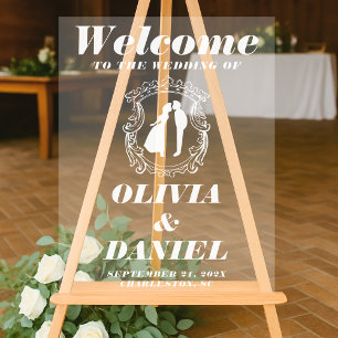 Vintage Romance Welcome for Weddings Acrylic Sign