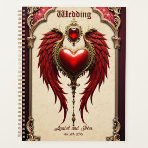 Vintage romance with a heart and wings. planner