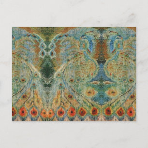 Vintage Romanian embroidery, traditional design Postcard