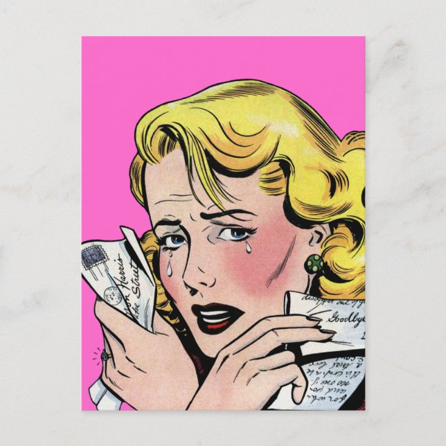 Vintage Romantic Art - First Romance Break Up Postcard (Front)