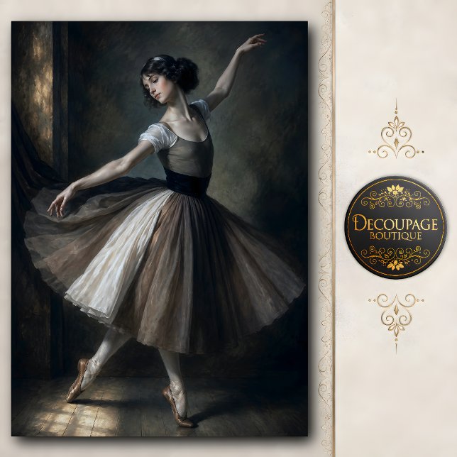 Vintage Romantic Ballet Dancer Tissue Paper (Vintage Romantic Ballet Dancer Tissue Paper)