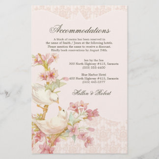 Vintage Romantic Birds in Love Wedding Directions