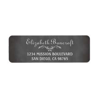 Vintage romantic chalkboard custom return address