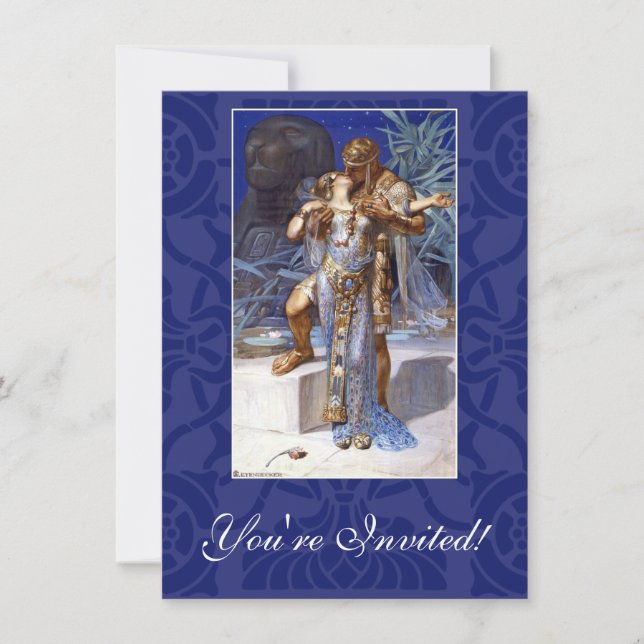 vintage romantic couple anthony cleopatra classic invitation (Front)