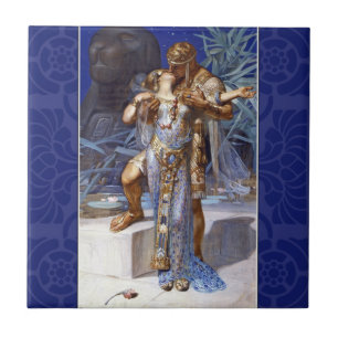 vintage romantic couple anthony cleopatra classic tile