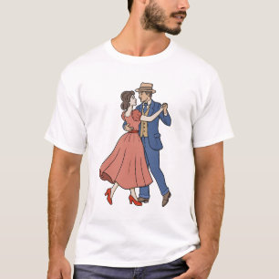 Vintage Romantic Couple Dancing Retro 1950s T-Shirt
