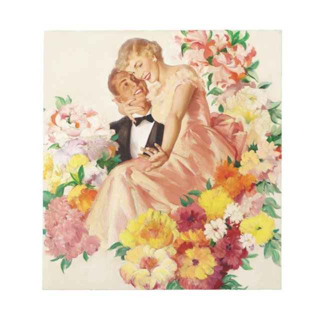 Vintage Romantic Couple Notepad (Front)