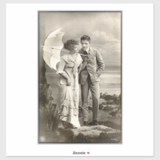 Vintage Romantic Couple with Parasol