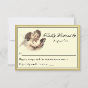 Vintage Romantic First Kiss RSVP Card