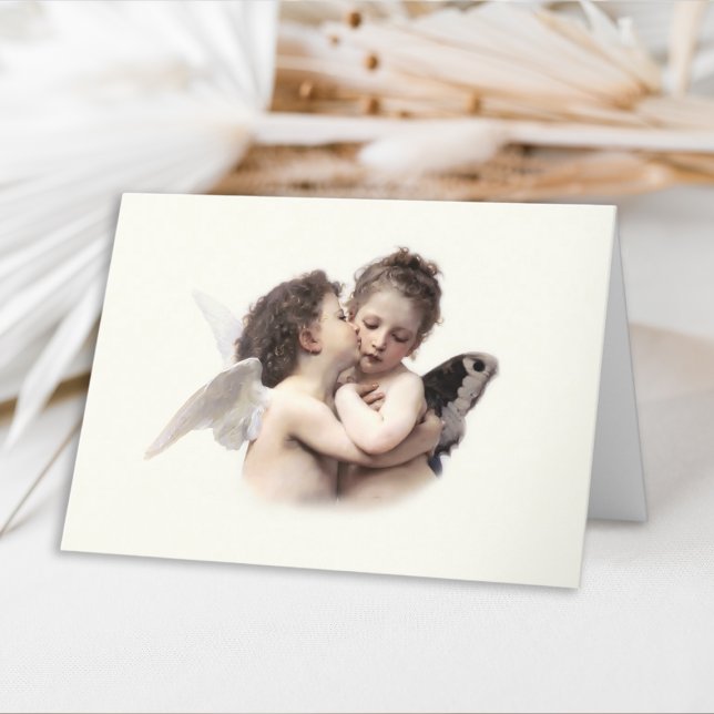 Vintage Romantic First Kiss Valentine Holiday Card (Creator Uploaded)