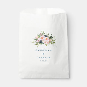 Vintage Romantic Florals in Blue Wedding Favour Bags