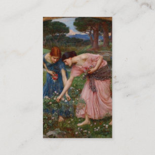 Vintage Romantic Garden Women Pre-Raphaelite Business Card